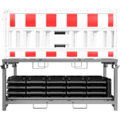 SET | with 20 panel fence | and 21 base plates | on storage and transport traverse | without lamp adapter | with red/white foil, type RA1/A | Barrier type NOX LIGHT